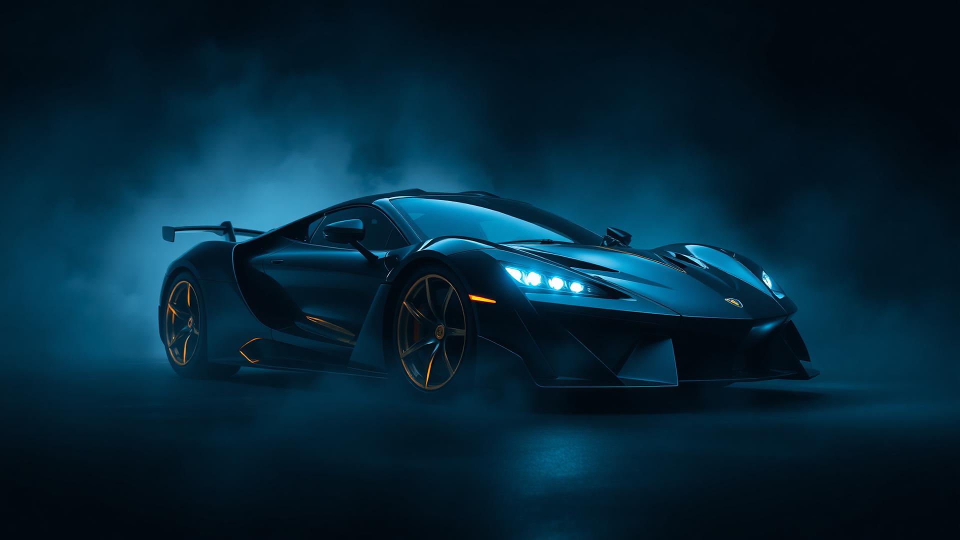 VÉLOCE hypercar in cinematic dark studio
